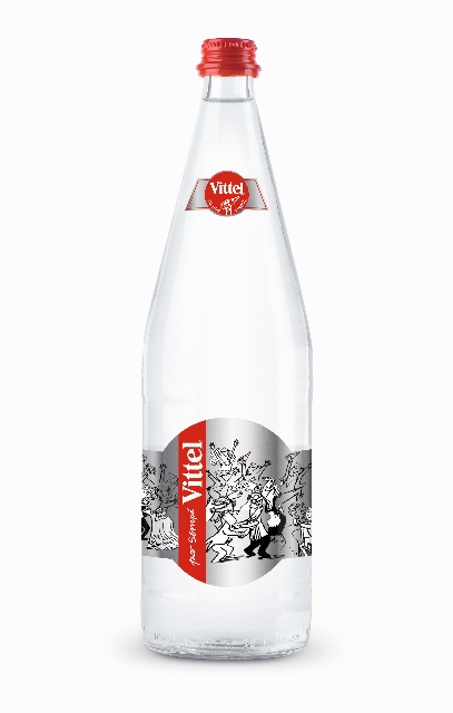 Sempé illustre les bouteilles d'eau Vittel