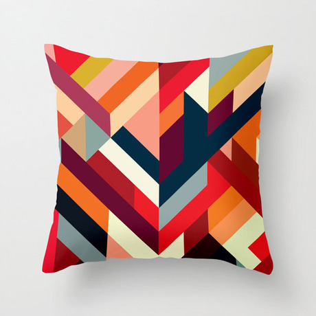 Right Angles Pillow Cover in Red