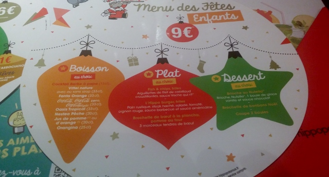 menu des fêtes