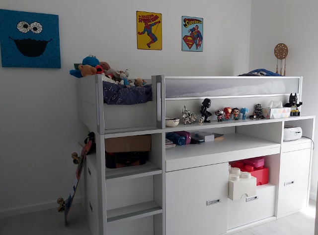 Lit enfant et ado pour petit espace lit compact haut Dimix Gautier