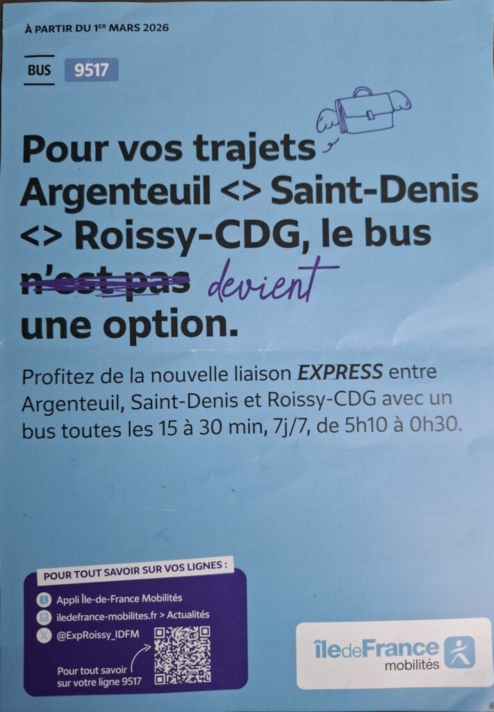 Ligne Express 9517 à Saint-Denis PLeyel 