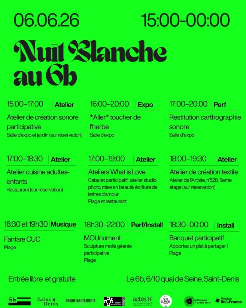 Nuit blanche 2026 au 6b