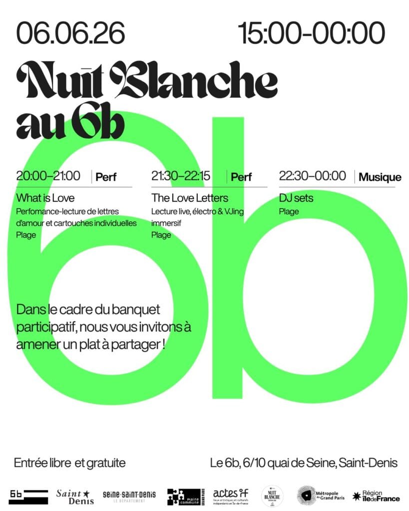 Nuit blanche 2026 au 6b