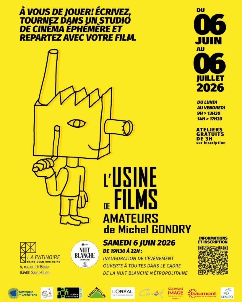 Affiche de l’Usine de Films Amateurs de Michel Gondry Saint-Ouen 